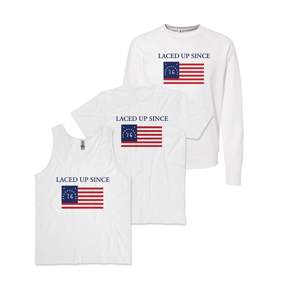 Laced Up Since 1776 - Tank, Tee & Sweatshirt
