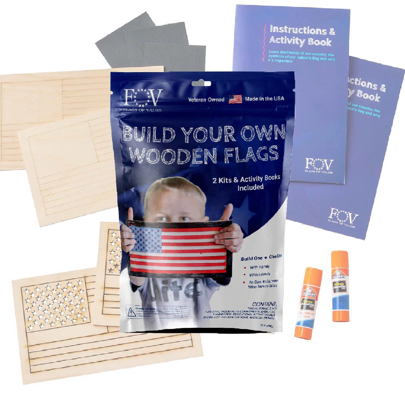 Flags of Valor Kid's Flag Build Kit - 2 pack