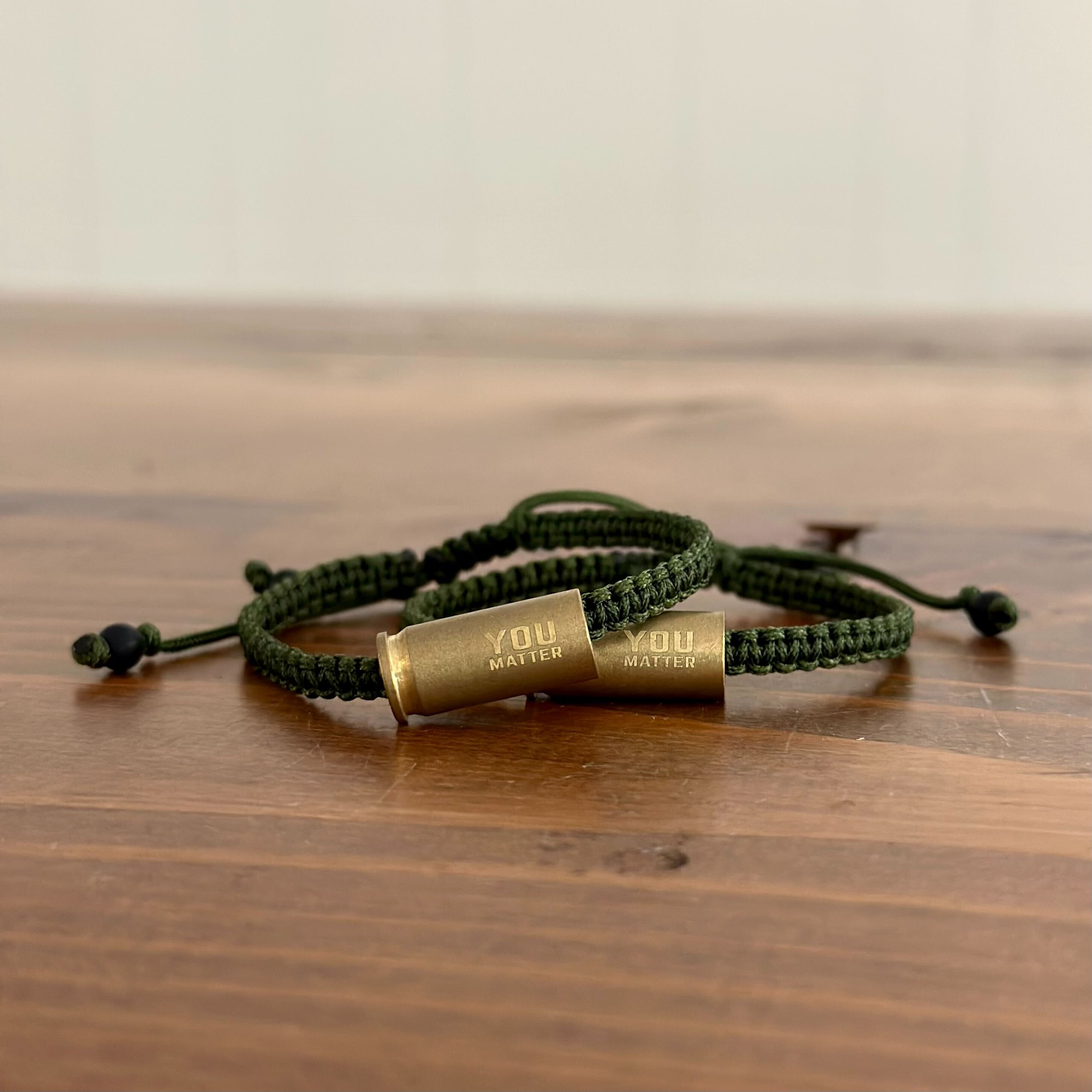 You Matter Two-Pack Buddy Check Bracelet Military Green