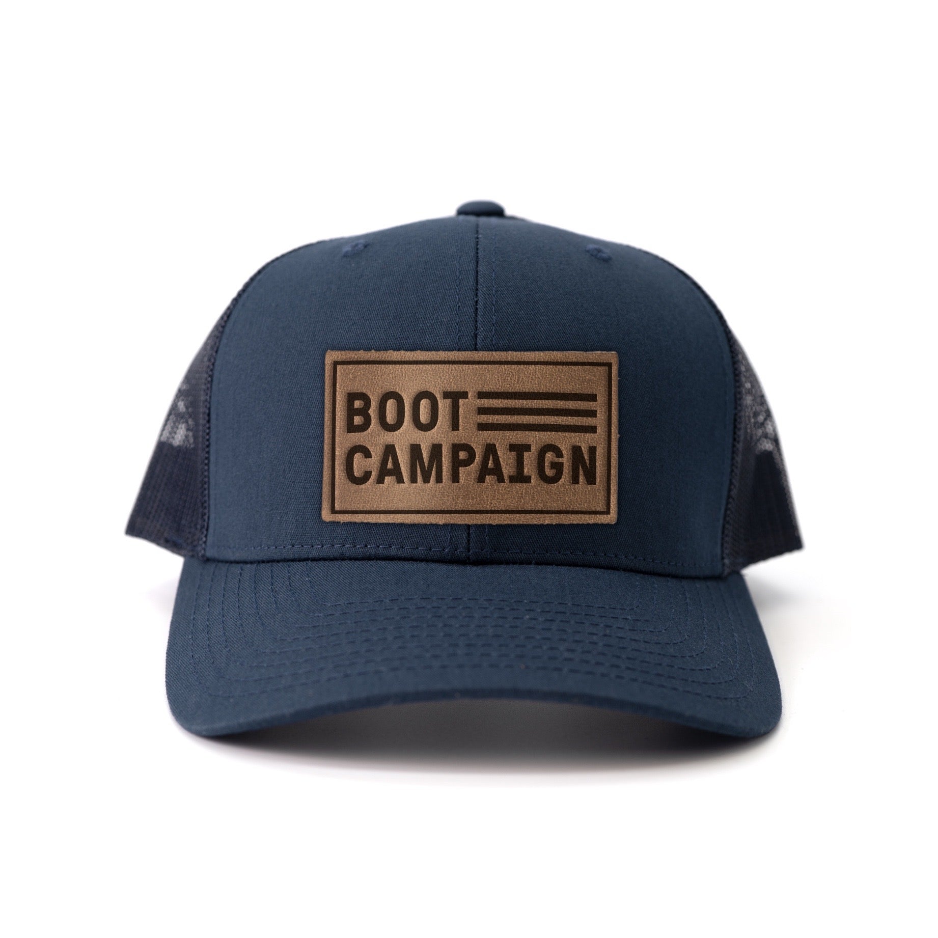 Range Leather Navy Patch Hat